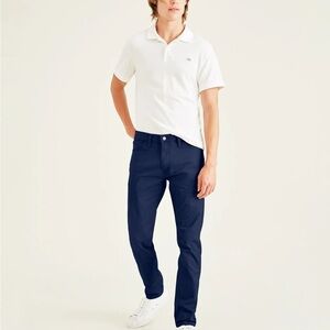 Dockers alpha khaki-supreme fit. Navy Blue Slim Fit Khakis